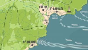 Zones contrôlées par les Alliés au soir du 15 août 1944 - Débarquement de Provence