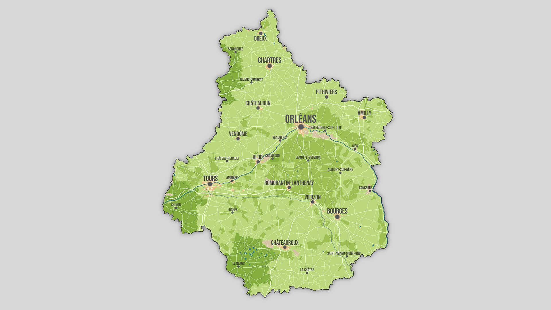 Carte interactive du Centre-Val de Loire dans la Seconde Guerre mondiale