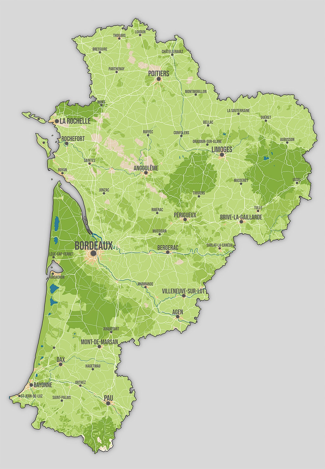 Carte interactive de la Nouvelle-Aquitaine dans la Seconde Guerre mondiale